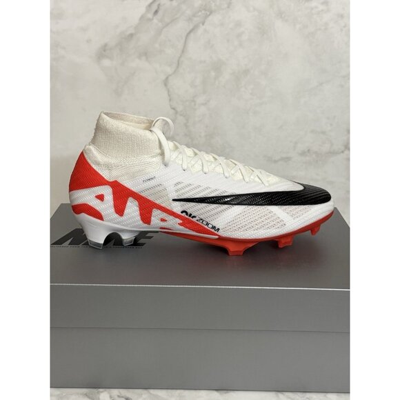 Nike Zoom Superfly 9 Elite FG Soccer Cleats White Red DJ4977-600 Men Sizes - Picture 1 of 7